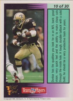 1992 Wild Card - Field Force Gold #10 Vaughn Dunbar Back