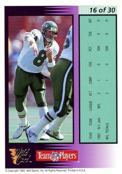 1992 Wild Card - Field Force Silver #16 Browning Nagle Back
