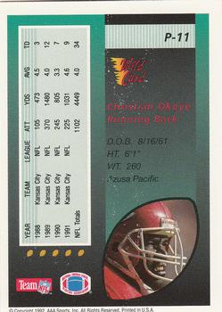 1992 Wild Card - NFL Prototypes #P-11 Christian Okoye Back