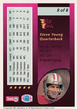 1992 Wild Card - Pro Picks #8 Steve Young Back