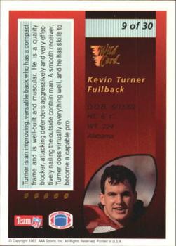 1992 Wild Card - Red Hot Rookies Gold #9 Kevin Turner Back