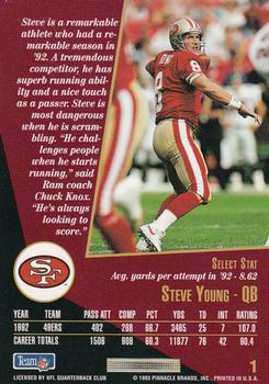 1993 Select #1 Steve Young Back