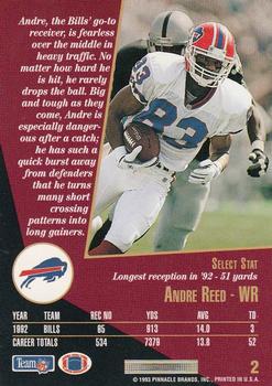 1993 Select #2 Andre Reed Back