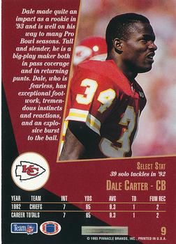 1993 Select #9 Dale Carter Back