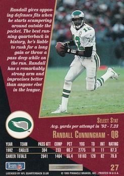 1993 Select #27 Randall Cunningham Back
