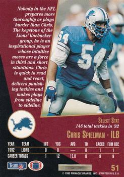 1993 Select #51 Chris Spielman Back