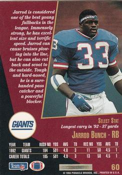 1993 Select #60 Jarrod Bunch Back