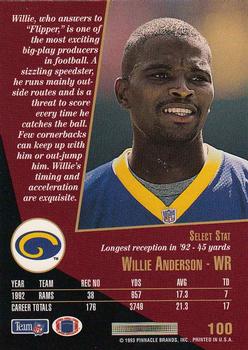 1993 Select #100 Willie Anderson Back