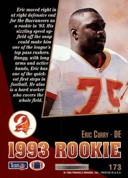 1993 Select #173 Eric Curry Back