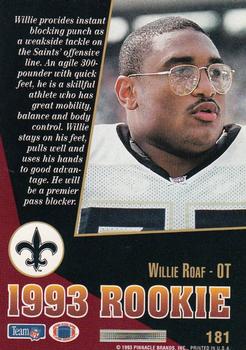 1993 Select #181 Willie Roaf Back