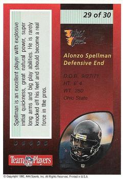 1992 Wild Card - Red Hot Rookies Silver #29 Alonzo Spellman Back