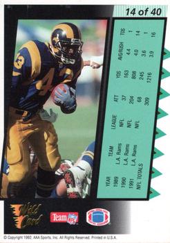 1992 Wild Card - Running Wild Gold #14 Cleveland Gary Back