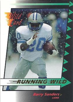 1992 Wild Card - Running Wild Gold #28 Barry Sanders Front