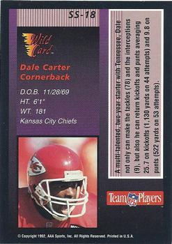 1992 Wild Card - Stat Smashers #SS-18 Dale Carter Back