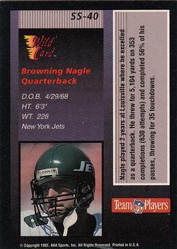 1992 Wild Card - Stat Smashers #SS-40 Browning Nagle Back
