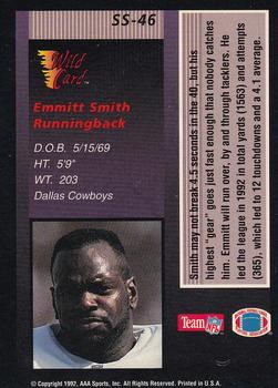 1992 Wild Card - Stat Smashers 10 Stripe #SS-46 Emmitt Smith Back