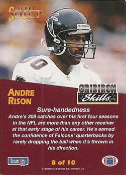 1993 Select - Gridiron Skills #8 Andre Rison Back