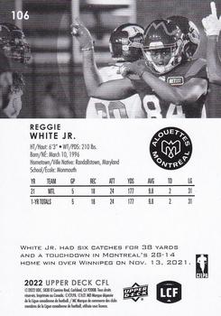 2022 Upper Deck CFL #106 Reggie White Jr. Back