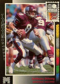 1992 Wild Card WLAF #6 Anthony Dilweg Front