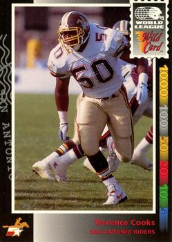 1992 Wild Card WLAF #19 Terrence Cooks Front