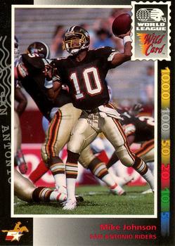 1992 Wild Card WLAF #21 Mike Johnson Front