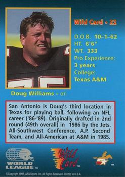 1992 Wild Card WLAF #22 Doug Williams Back