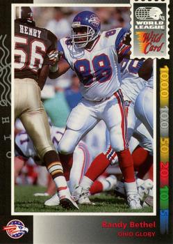 1992 Wild Card WLAF #39 Randy Bethel Front