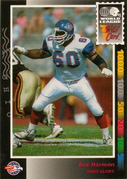 1992 Wild Card WLAF #40 Eric Harmon Front