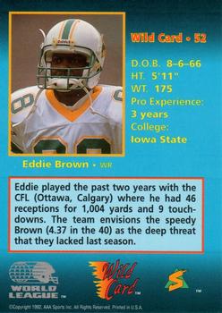 1992 Wild Card WLAF #52 Eddie Brown Back