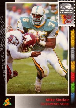 1992 Wild Card WLAF #55 Mike Sinclair Front
