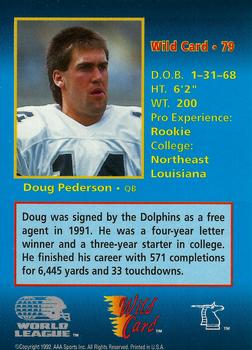 1992 Wild Card WLAF #79 Doug Pederson Back