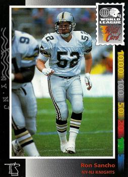 1992 Wild Card WLAF #84 Ron Sancho Front