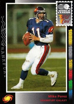 1992 Wild Card WLAF #87 Mike Perez Front