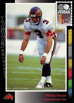 1992 Wild Card WLAF #100 Philip Doyle Front