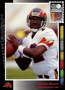 1992 Wild Card WLAF #107 Shawn Moore Front