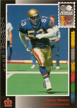 1992 Wild Card WLAF #115 Curtis Moore Front