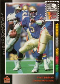 1992 Wild Card WLAF #116 Fred McNair Front