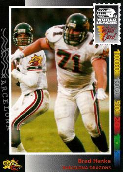 1992 Wild Card WLAF #137 Brad Henke Front