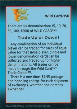 1992 Wild Card WLAF #150 Checklist 3: 101-150 Back