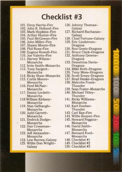 1992 Wild Card WLAF #150 Checklist 3: 101-150 Front