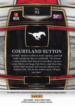 2022 Panini Select Draft Picks - Blue (Retail Base) #93 Courtland Sutton Back