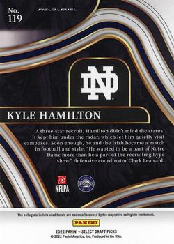 2022 Panini Select Draft Picks - Blue (Retail Base) #119 Kyle Hamilton Back