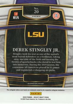 2022 Panini Select Draft Picks - Silver Prizm #20 Derek Stingley Jr. Back