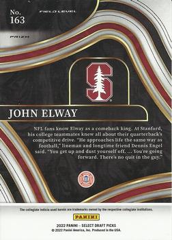 2022 Panini Select Draft Picks - Silver Prizm #163 John Elway Back