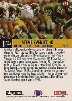 1993 SkyBox Impact #374 Steve Everitt Back