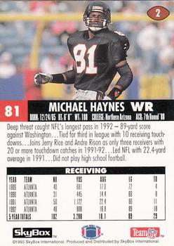 1993 SkyBox Impact #2 Michael Haynes Back