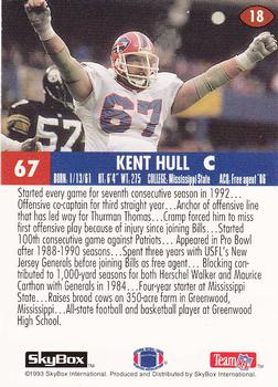 1993 SkyBox Impact #18 Kent Hull Back
