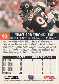 1993 SkyBox Impact #32 Trace Armstrong Back