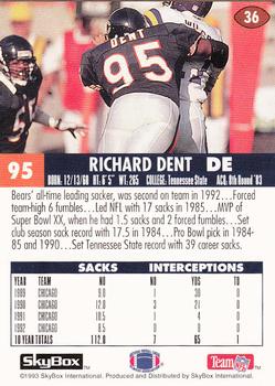 1993 SkyBox Impact #36 Richard Dent Back