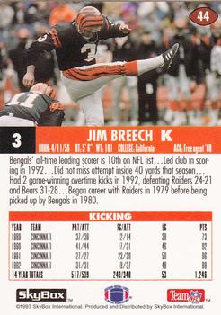 1993 SkyBox Impact #44 Jim Breech Back